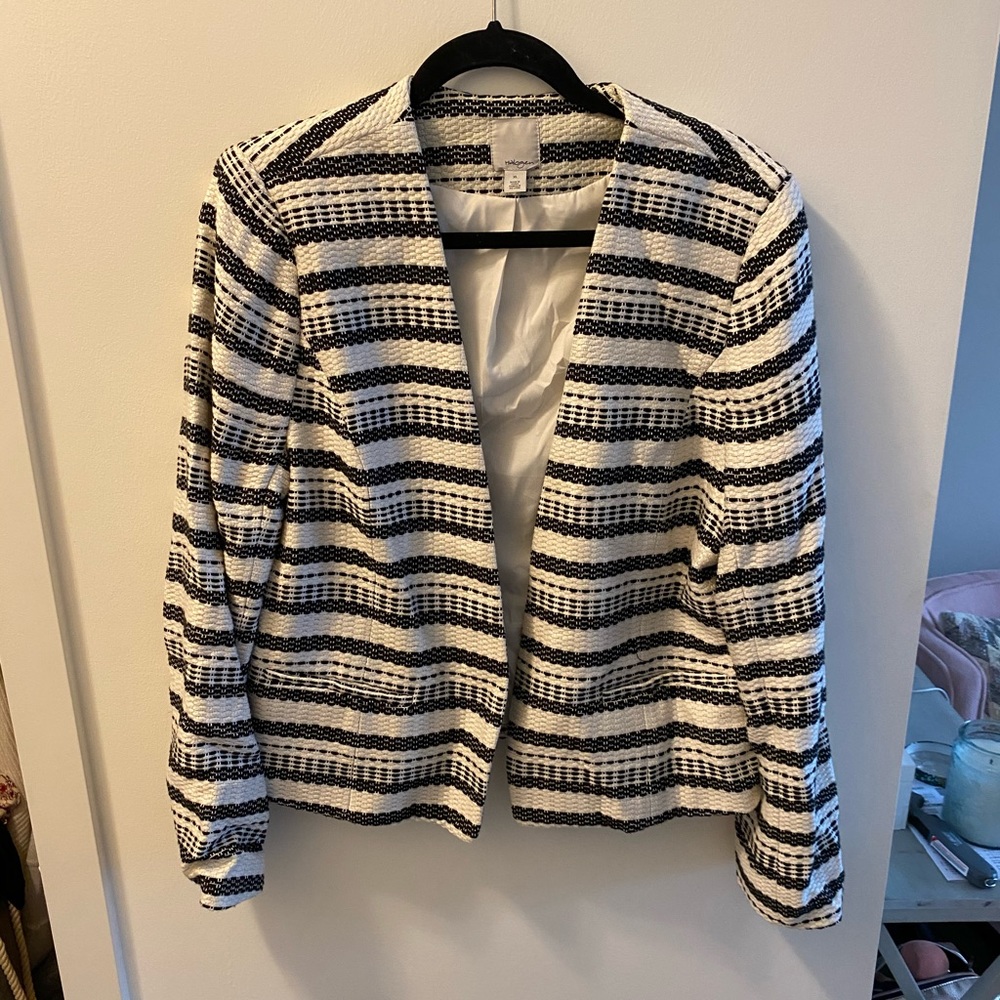 Halogen stripe textured blazer